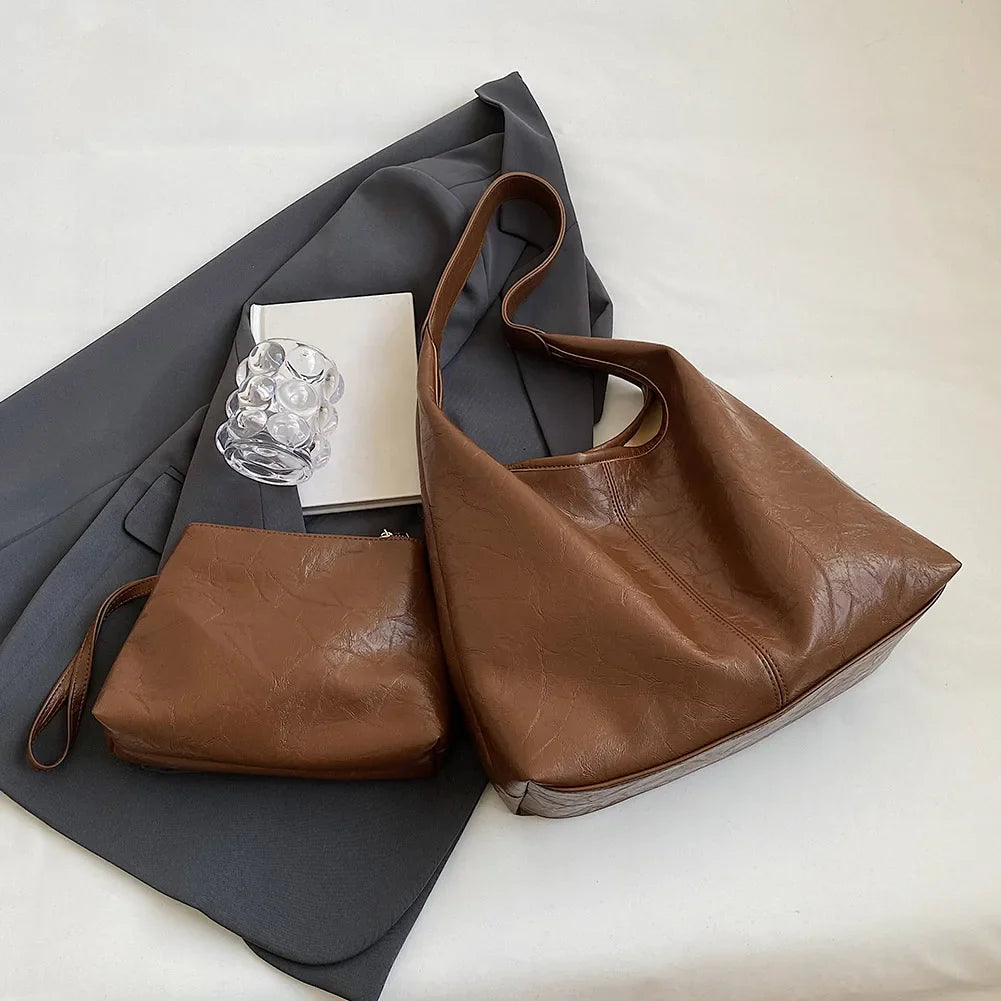 Kath Vintage PU Schultertasche aus Leder