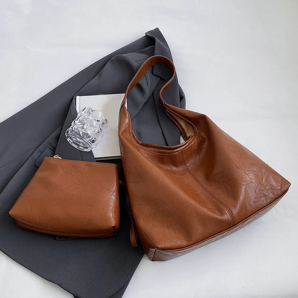 Kath Vintage PU Schultertasche aus Leder