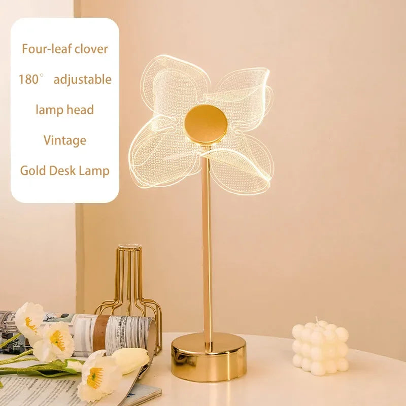 Retro Gold Acryl LED Schreibtischlampe