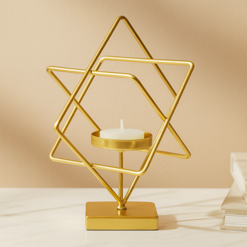 Seraphine | Goldfarbenes Kerzenhalter-Set aus Metall