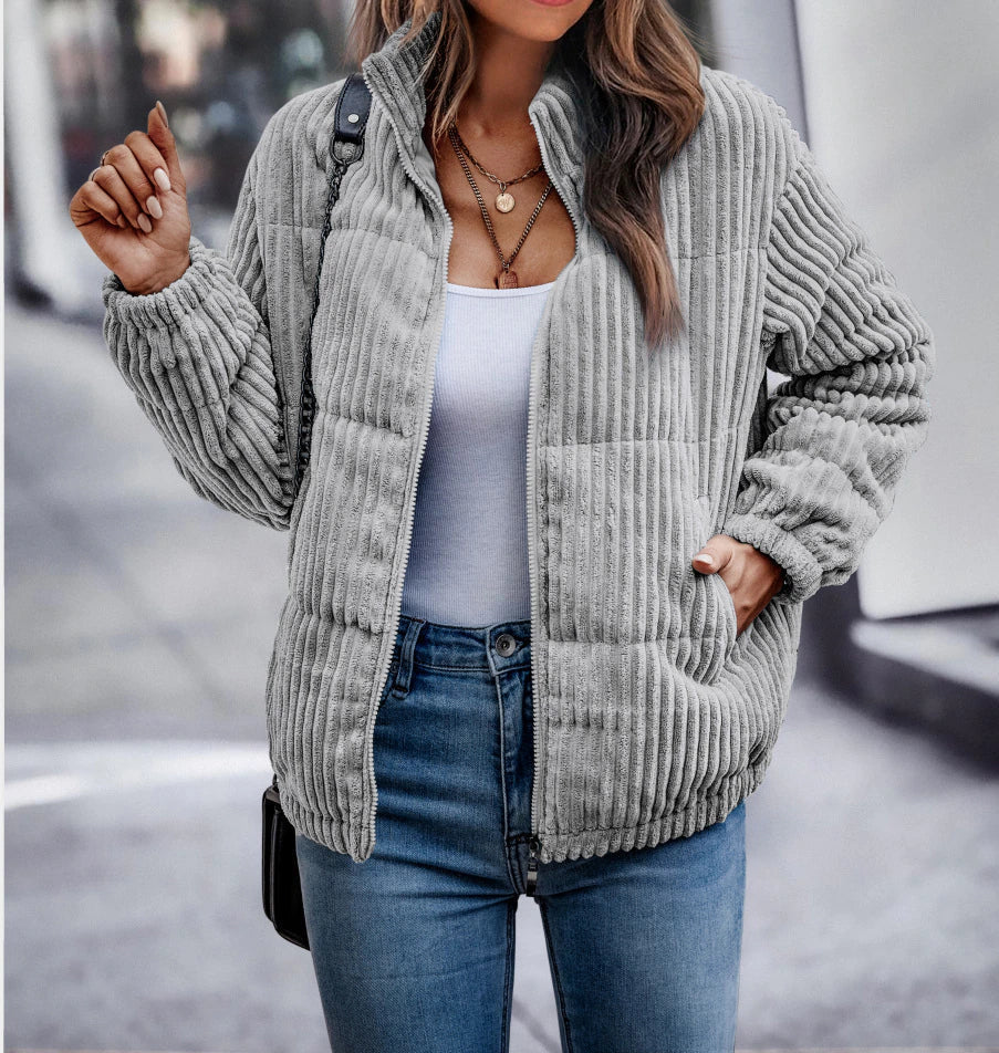 Laura - Cordjacke mit Reißverschluss und Taschen