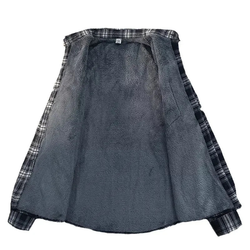 Luke Fleece-futter karierter trendiger Langarmshirt