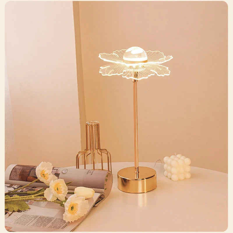 Retro Gold Acryl LED Schreibtischlampe