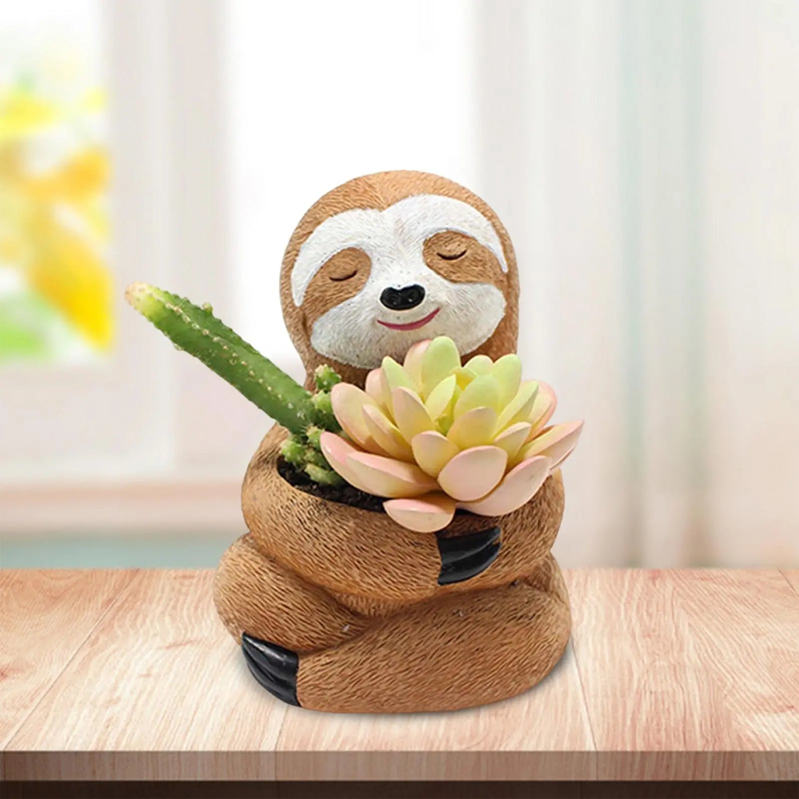 SlothNest Dekorative Faultier Pflanzgefäß – Liebevolle Resin-Vase