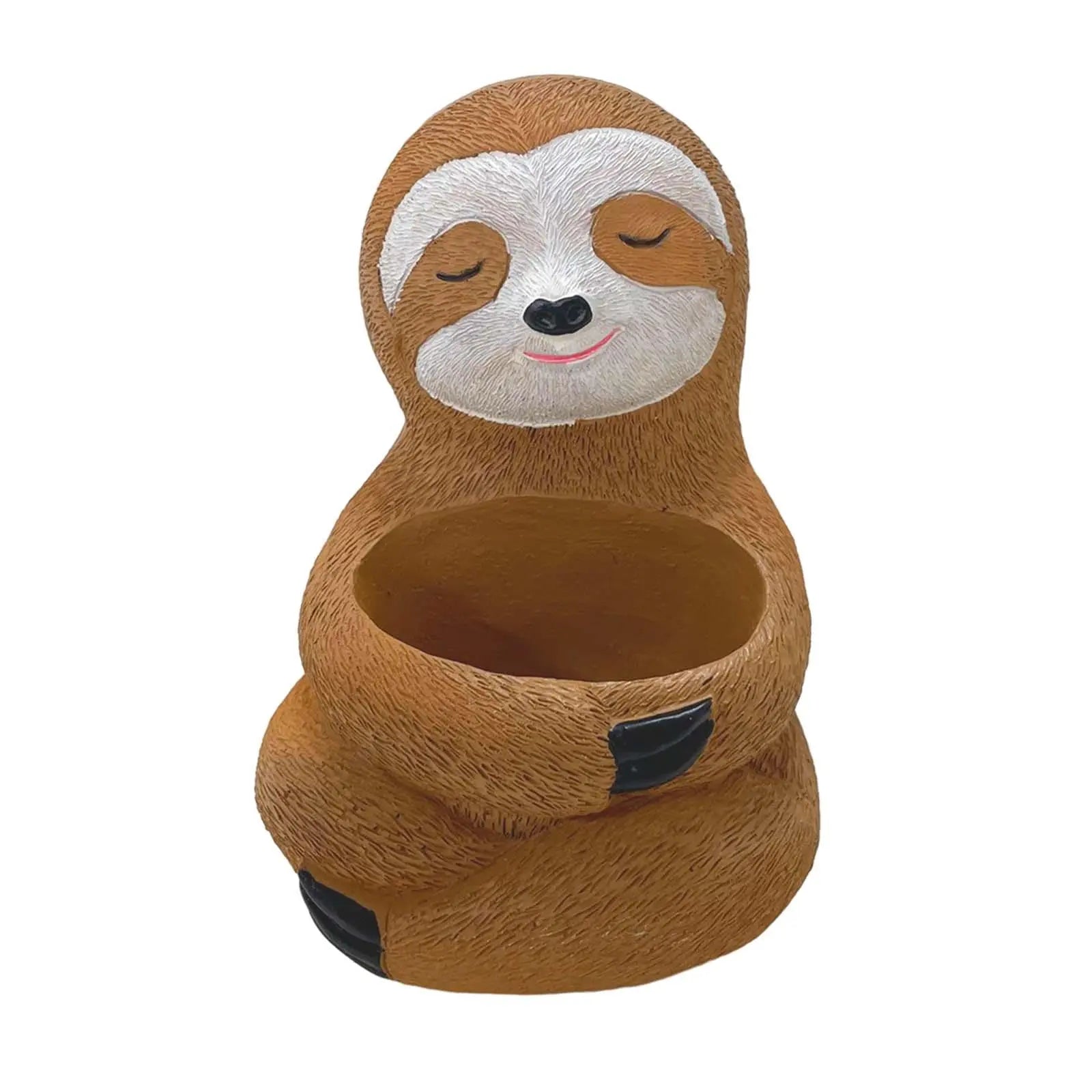 SlothNest Dekorative Faultier Pflanzgefäß – Liebevolle Resin-Vase