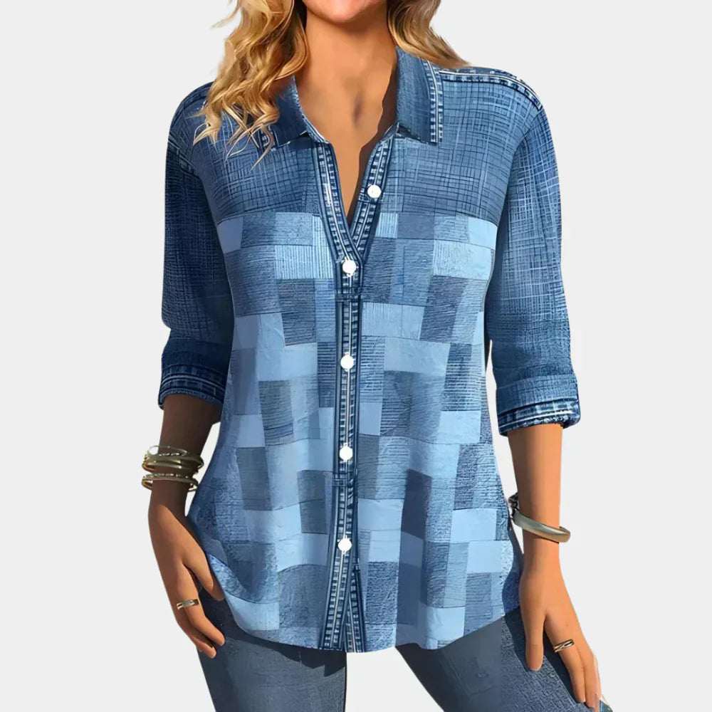Liva – Bequeme Bluse mit Knopfleiste und klassischem Kragen