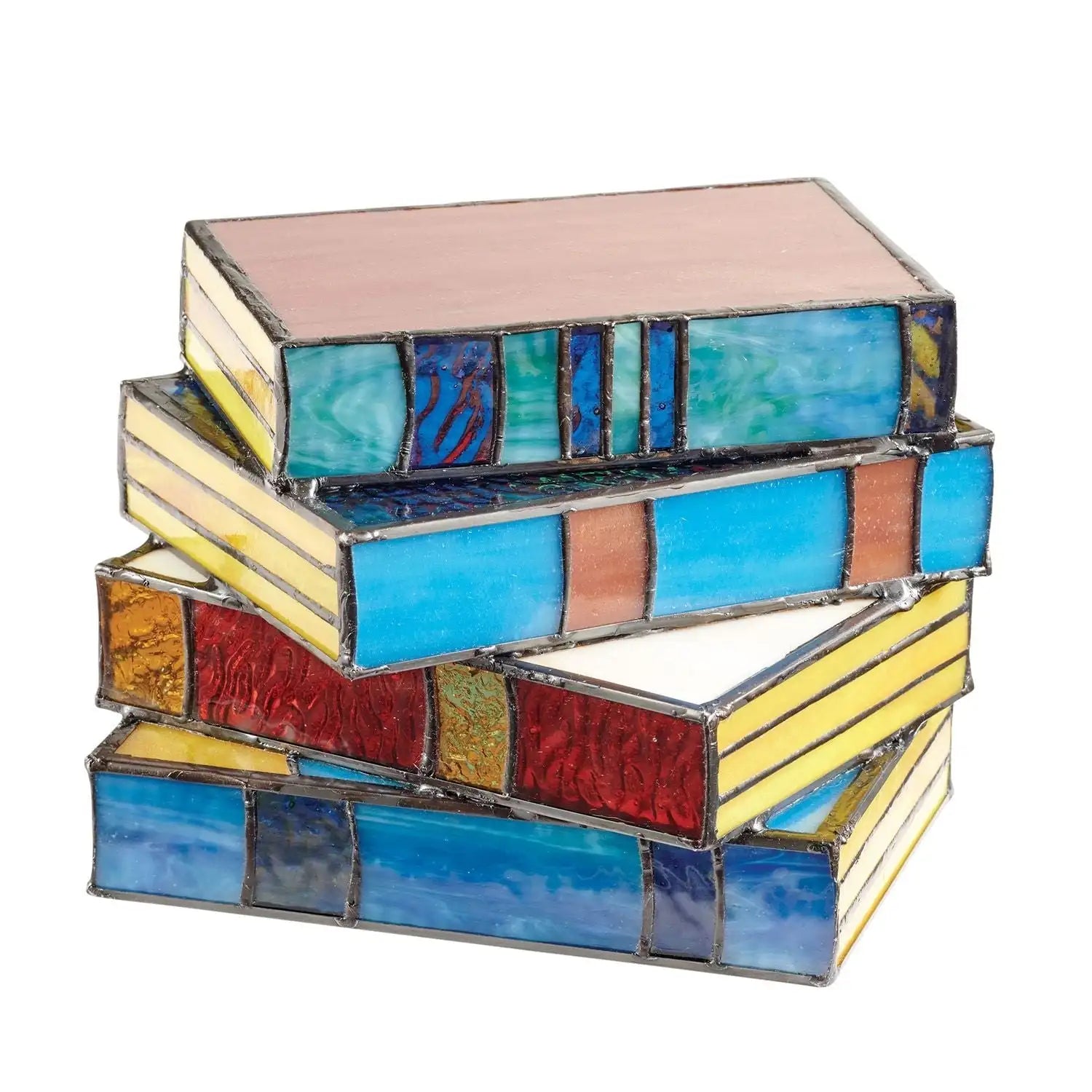 LumiTale Buch Nachtlampe mit Buntglas Mosaik Design