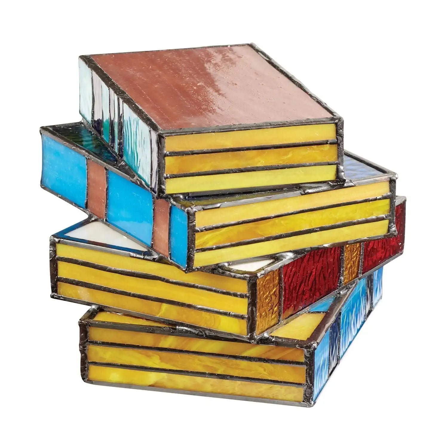 LumiTale Buch Nachtlampe mit Buntglas Mosaik Design