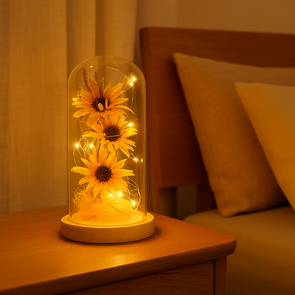 Sunvera | Leuchtende Sonnenblumen-Tischleuchte