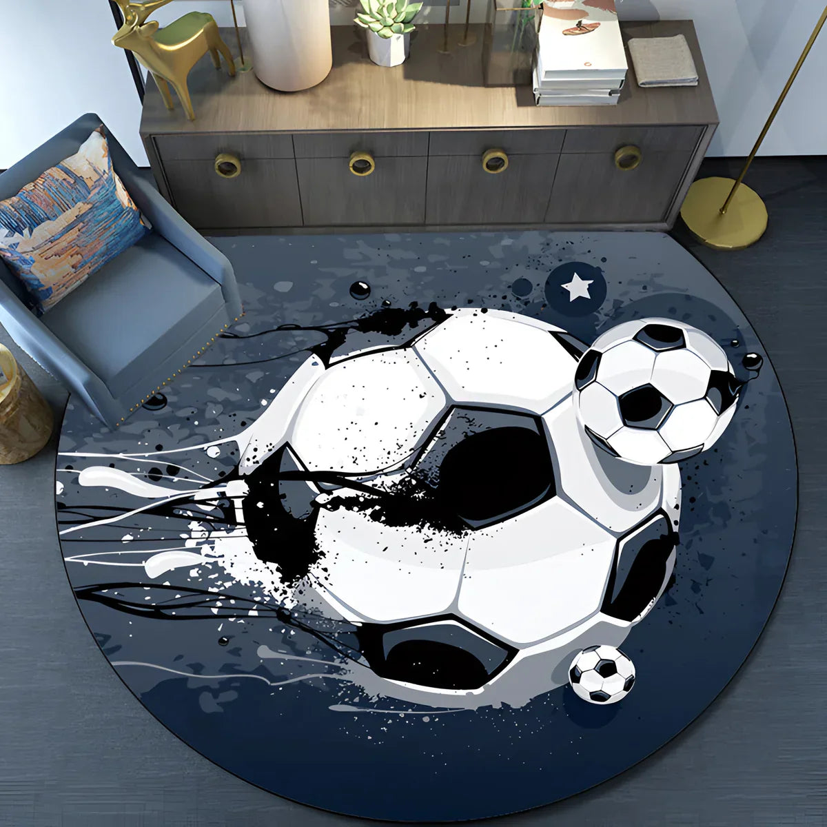 FootballRug - Rutschfestes Fußballteppich für das Kinderzimmer