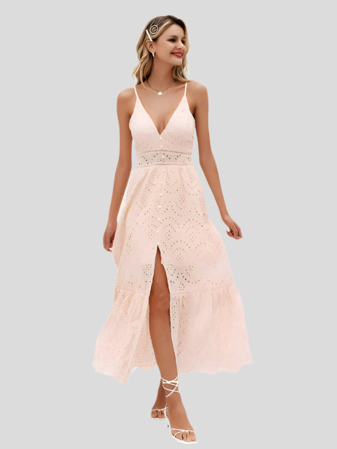 Amélie Refined Lang Sommerkleid mit Dünnen Trägern