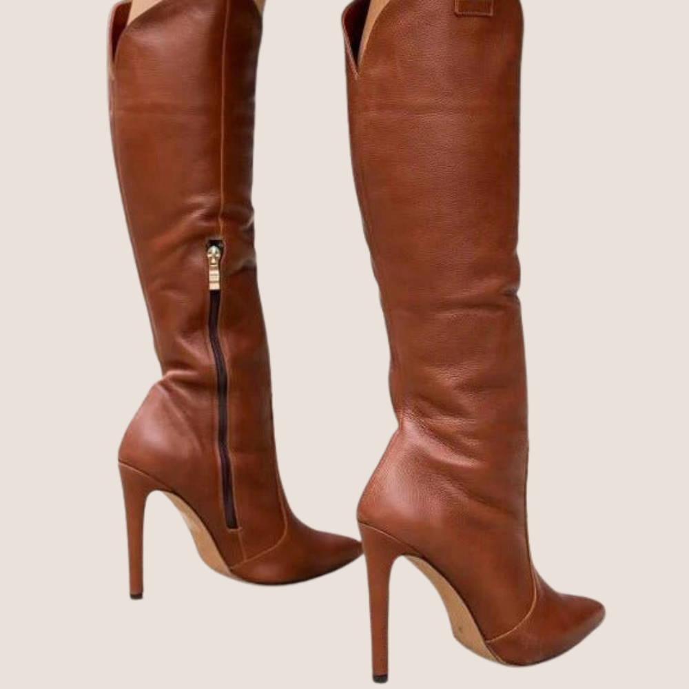 Nicole - Elegante knielange Stiletto-Stiefel mit seitlichem Reißverschluss