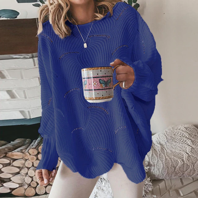 Freja Bequeme Langärmlige Bluse mit Rundhals