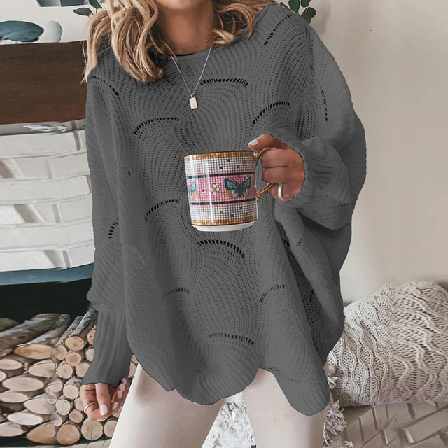 Freja Bequeme Langärmlige Bluse mit Rundhals