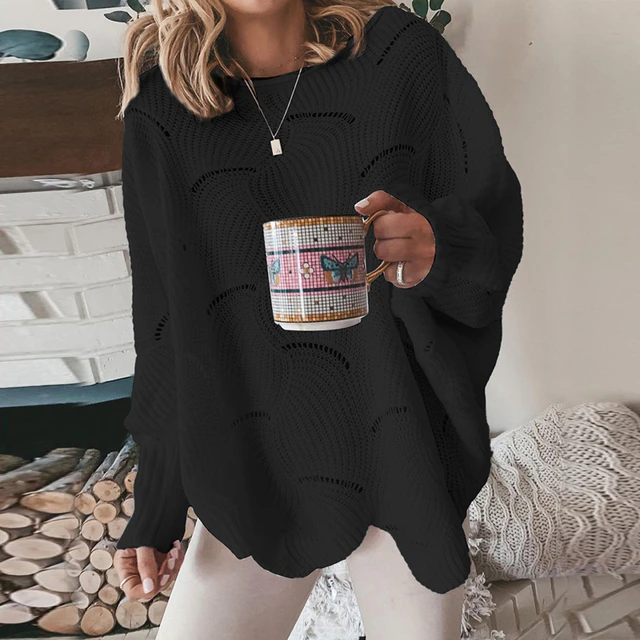 Freja Bequeme Langärmlige Bluse mit Rundhals