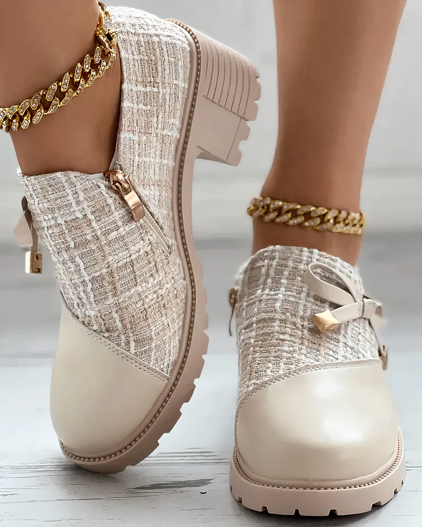 Velinda – Elegante Seiten-Reißverschluss Blockabsatzschuhe mit spitzen Akzenten