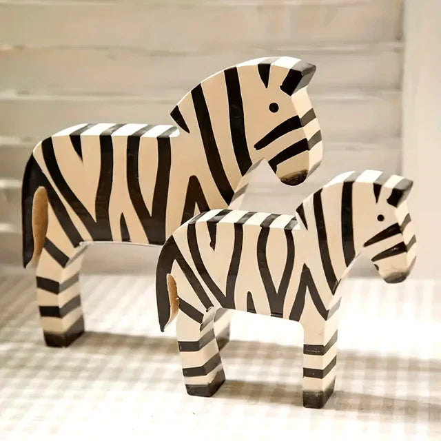 CozyHaus - Retro Zebra Dekoration Holzset