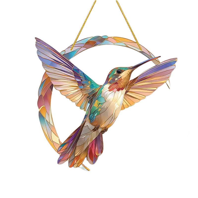 HummiGlow Lebendiger Kolibri Sonnenfänger – Strahlende Fensterdekoration