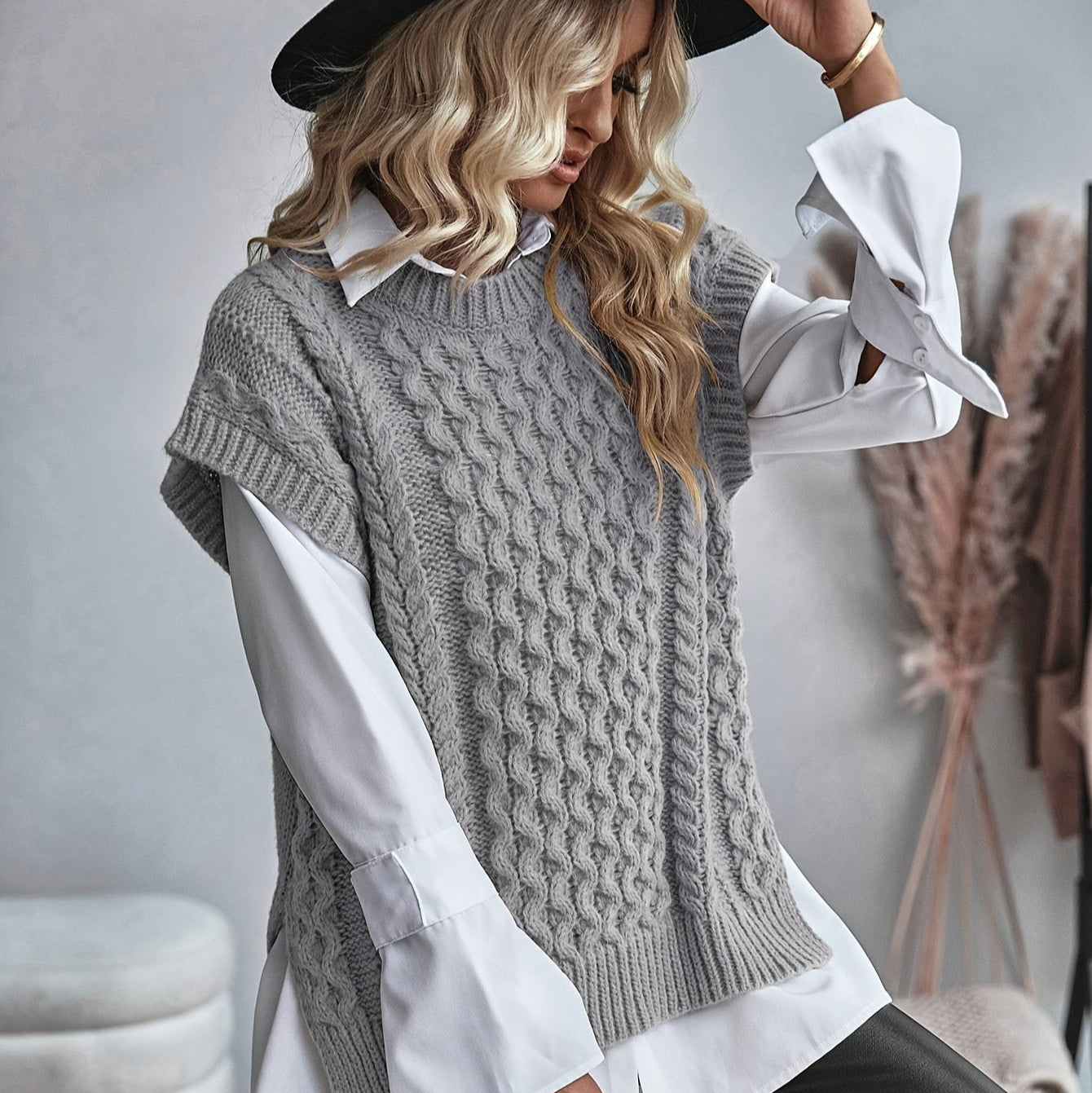 Ärmelloser Strickpullover Lena