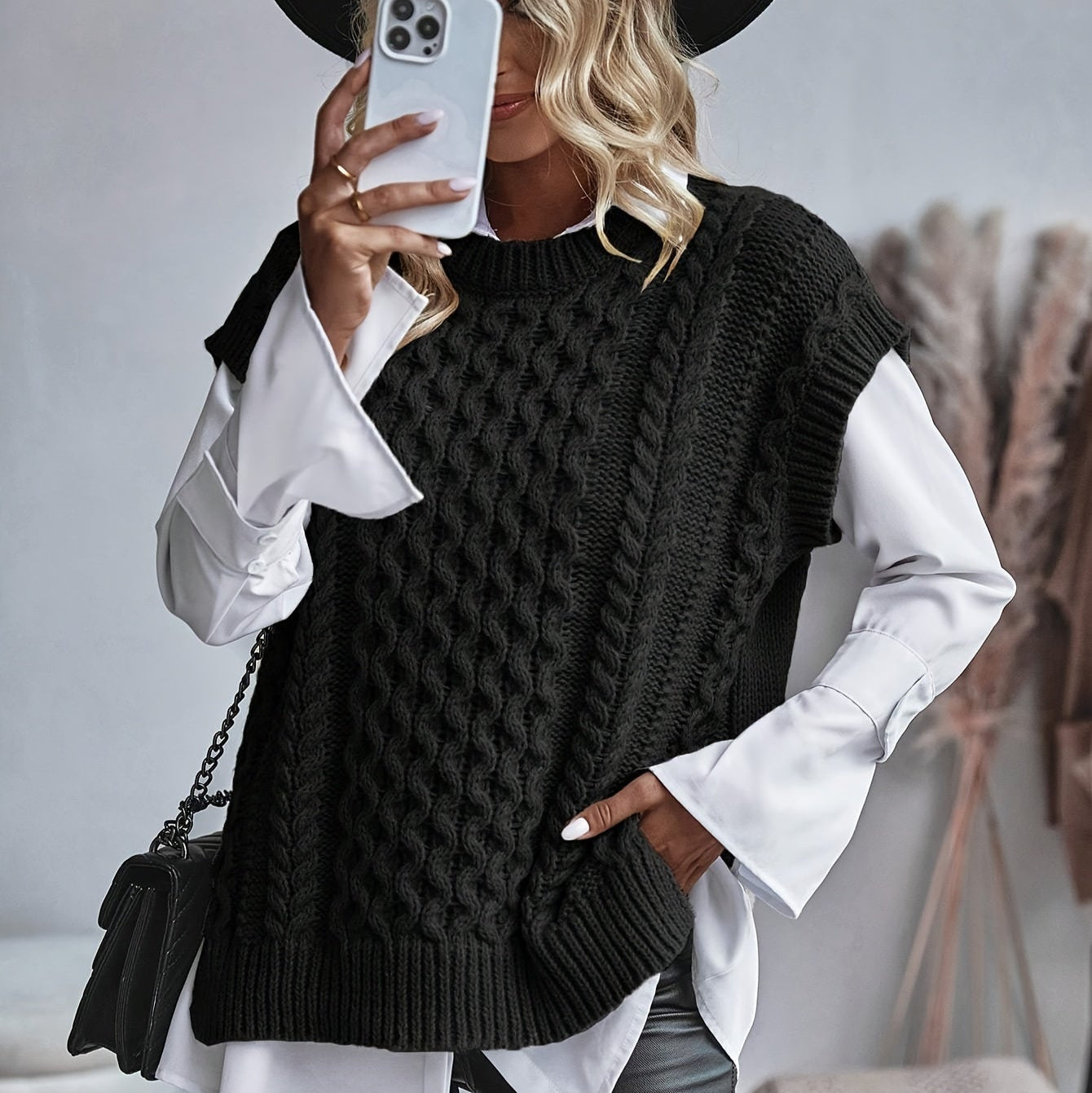 Ärmelloser Strickpullover Lena