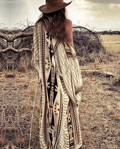 Persien - Boho Strandkimono mit Print