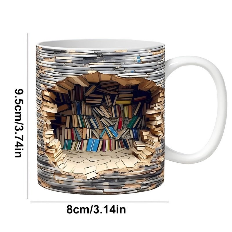 Bibliophilen-Tassen - 3D-Becher mit Bücherregal