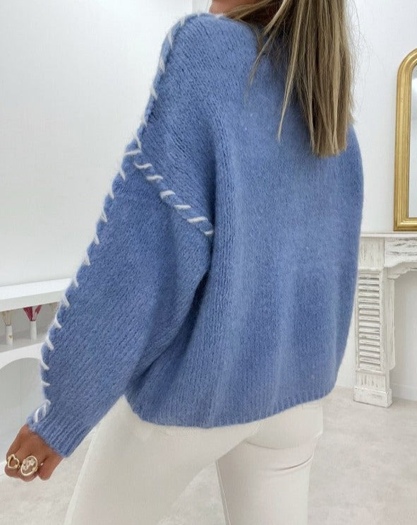 AutumnTrend® Langarmpullover in jugendlichem Blau