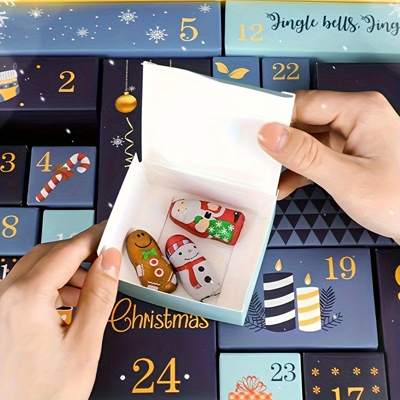 DIY-Adventskalender-Set – 24 befüllbare Papierboxen mit Deckel und vielfältigem Zubehör zum Verschenken und Basteln