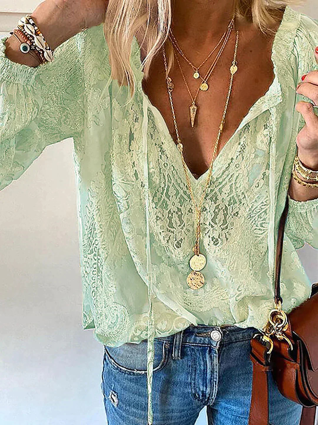 Sophia Exklusive Bluse mit Spitze