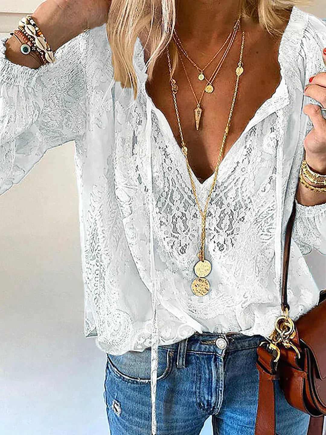 Sophia Exklusive Bluse mit Spitze