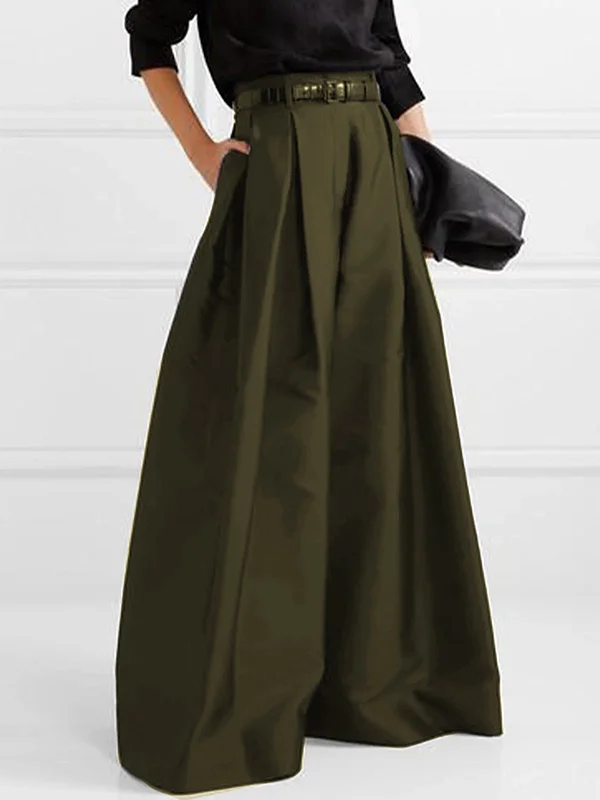 Eva - Elegante hochtaillierte plissierte Hose mit weitem Bein