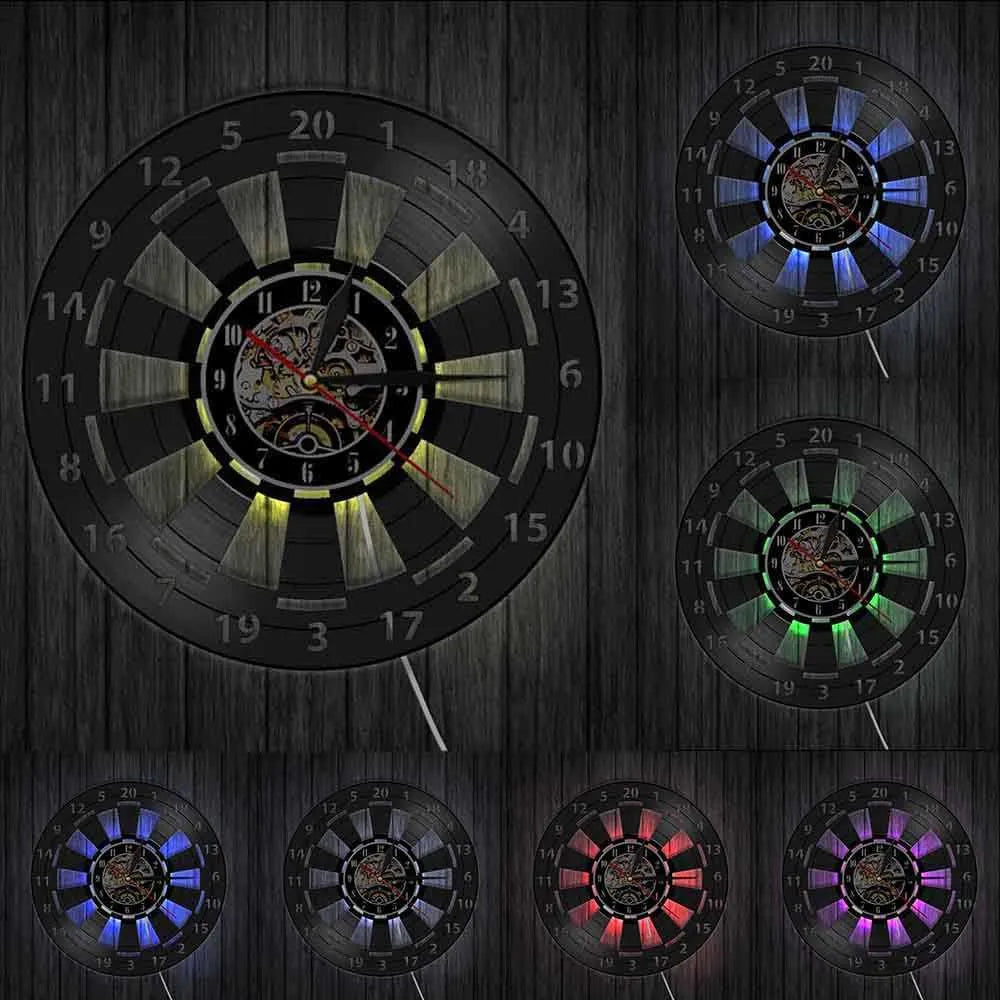 DartGlow Vintage Dartboard Wanduhr