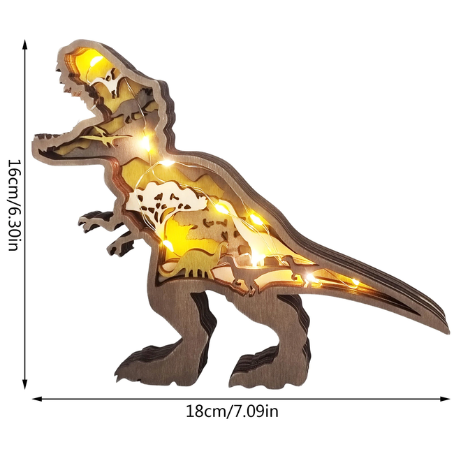 Jurassic Fun 3D Holz Dinosaurier Nachtlicht