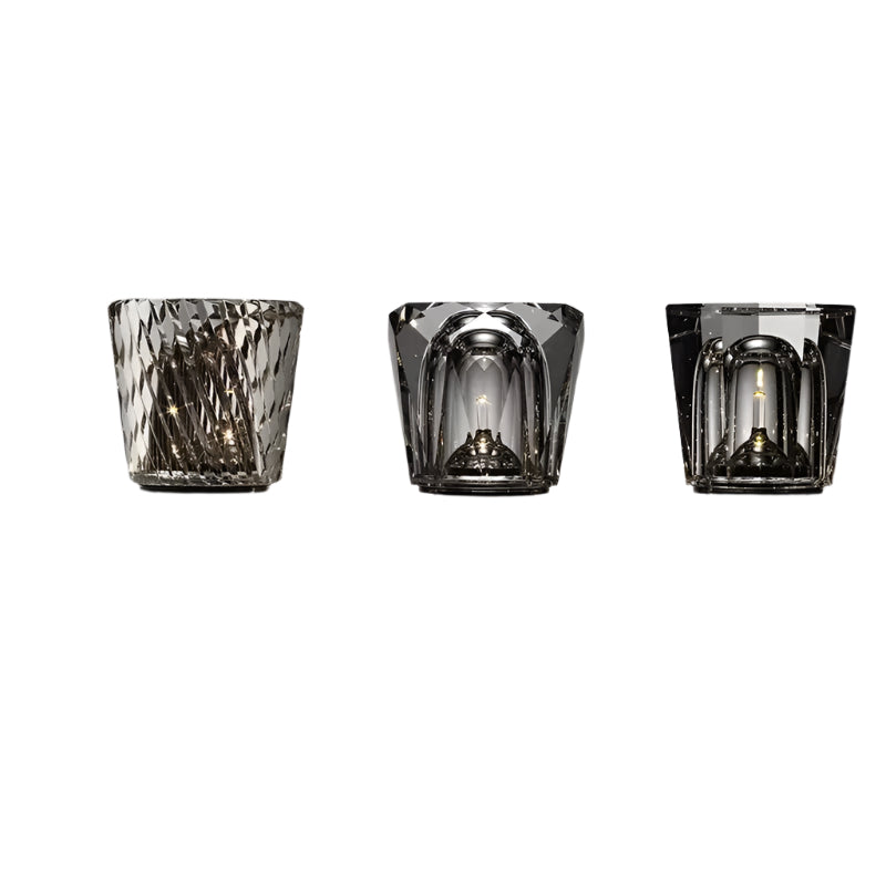 Lunara kabellose LED-Kristall- Tischlampe – Facettierte Stimmungsbeleuchtung