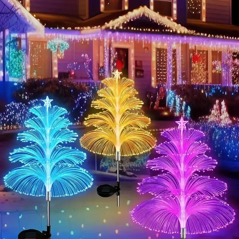 Solarbrunnenlicht mit Weihnachtsbaum-Design und Sternspitze