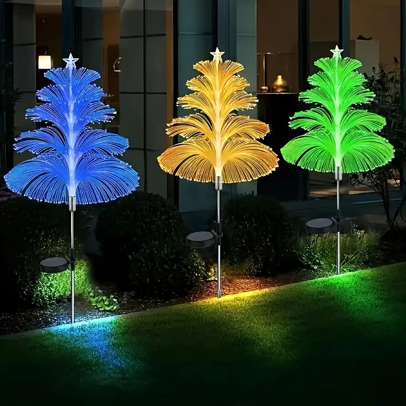 Solarbrunnenlicht mit Weihnachtsbaum-Design und Sternspitze