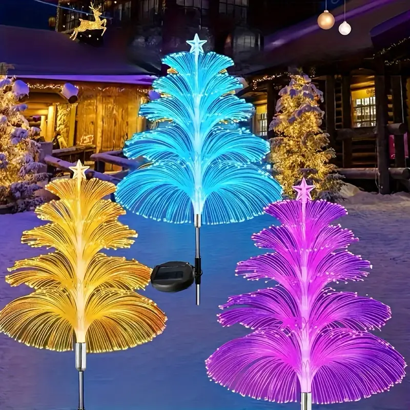 Solarbrunnenlicht mit Weihnachtsbaum-Design und Sternspitze