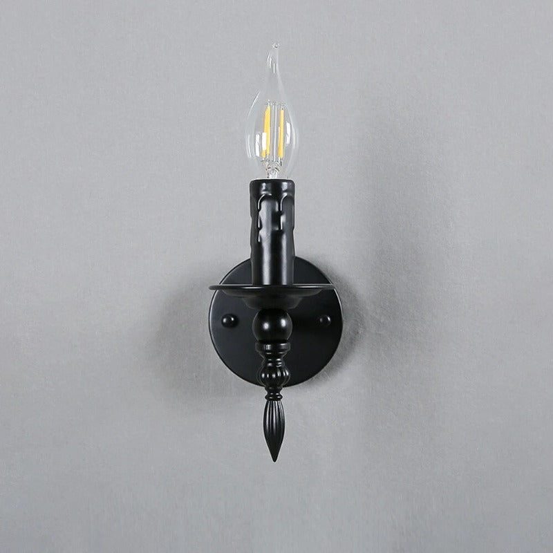 NoirCandle Wandleuchte – Elegante schwarze Wandleuchte