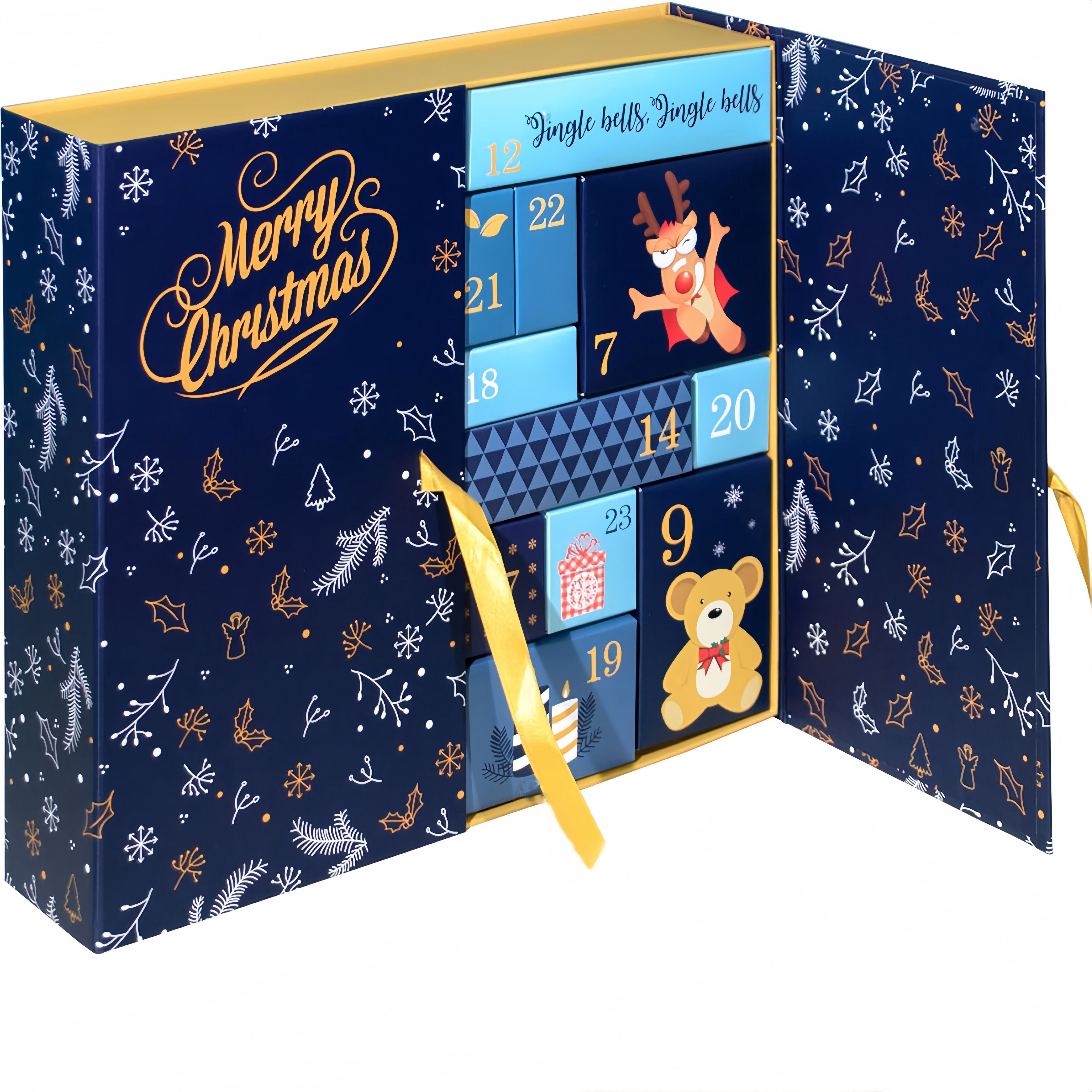 DIY-Adventskalender-Set – 24 befüllbare Papierboxen mit Deckel und vielfältigem Zubehör zum Verschenken und Basteln