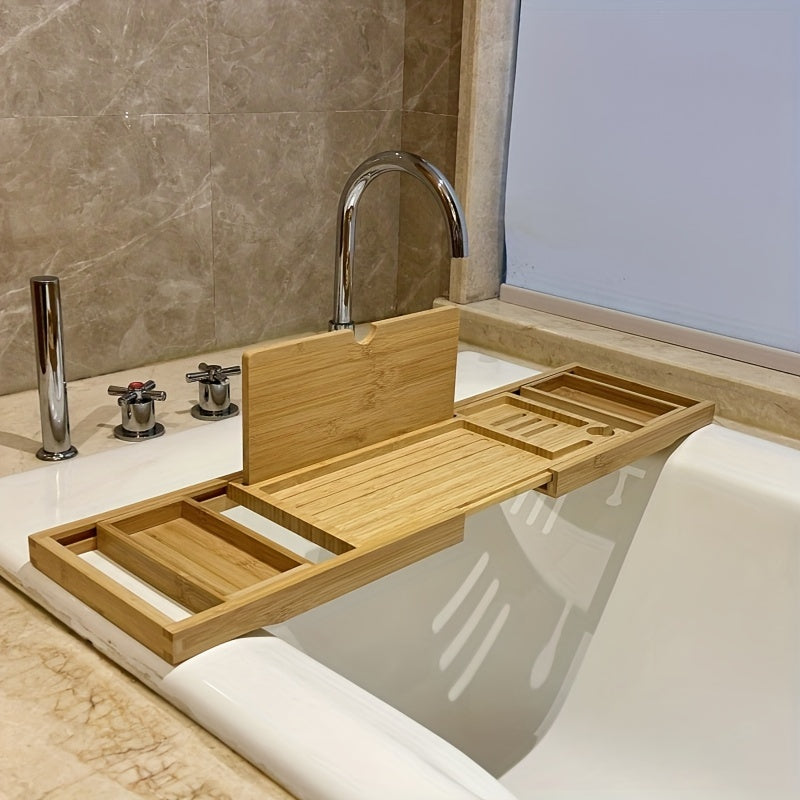 BambooRelax Erweiterbares Badewannenregal – Luxuriöses Spa-Erlebnis für Zuhause