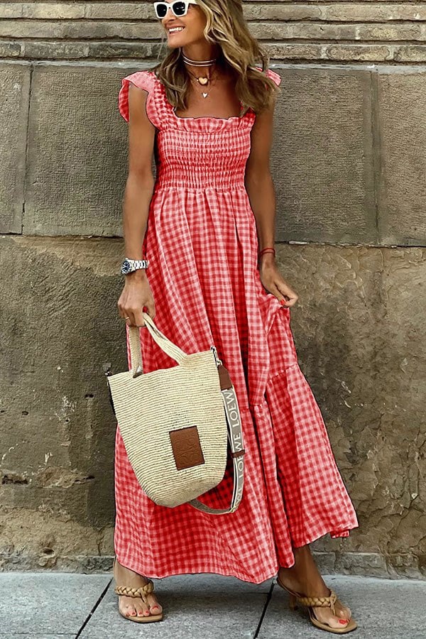 Ramona – Stilvolle karierte Maxikleid