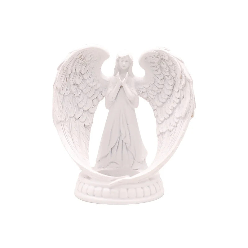 AngelAura elegante Engelsskulptur mit Kerzenhalter – stimmungsvolle Dekoration
