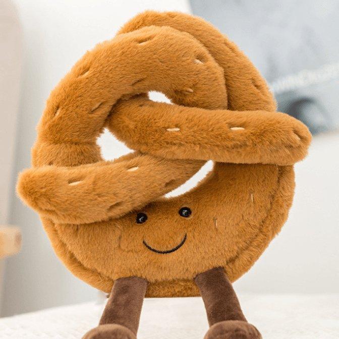 LoafLuxe - Dekoratives Kissen aus Plüsch mit Brotmotiv