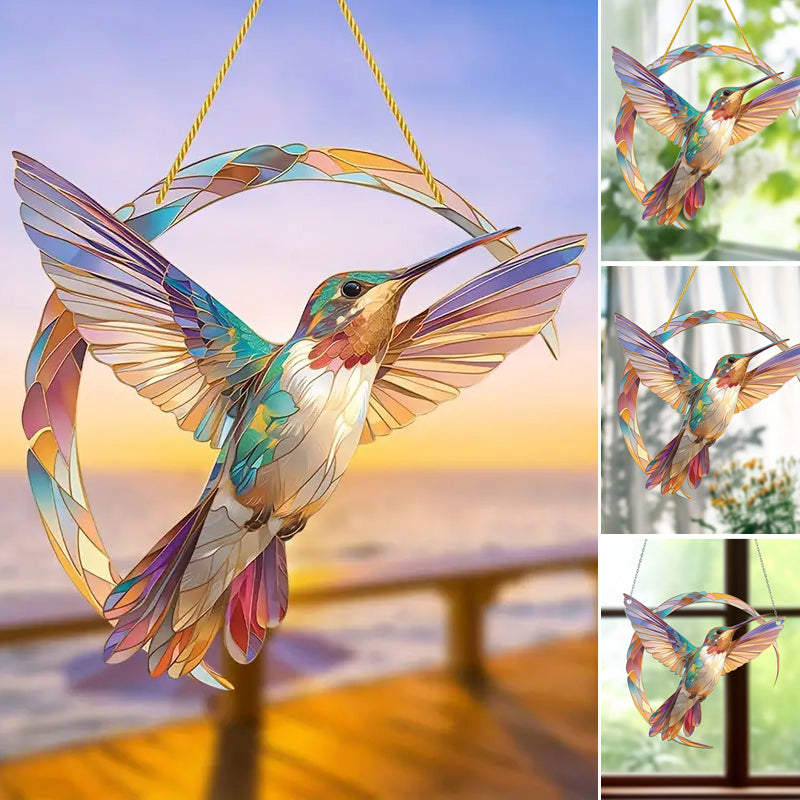 HummiGlow Lebendiger Kolibri Sonnenfänger – Strahlende Fensterdekoration