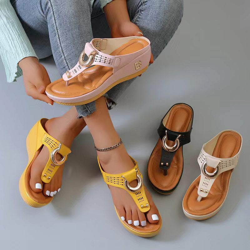 Marne - Sommer Frauen dicke Keilabsätze Clogs