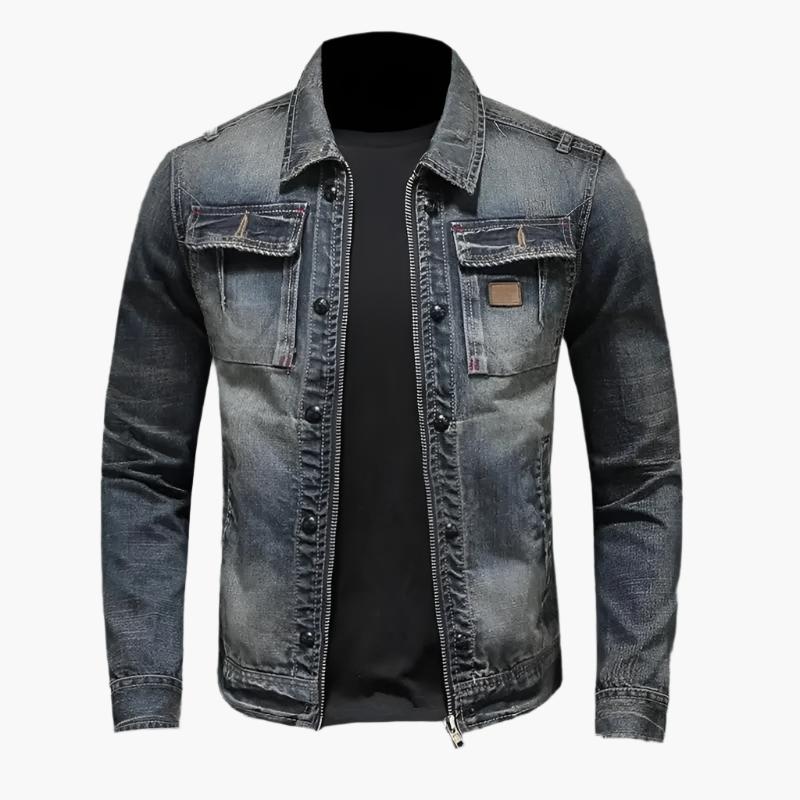 Arthur - Lässige Denim-Jacke mit Reißverschluss und Taschen