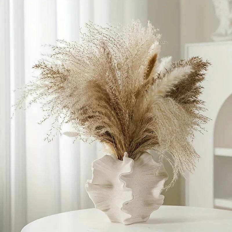 OceanBloom – Ökologische, schaleninspiriert Blumenvase mit gerafftem Rand