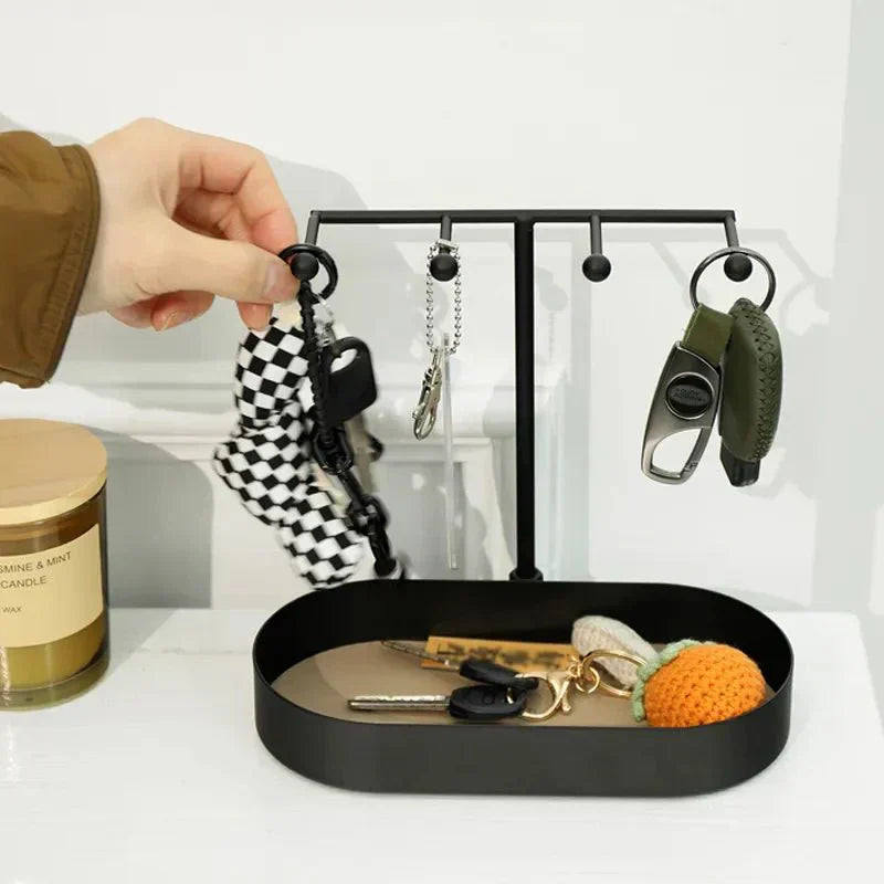 EleganceTray – Stilvolle dekorative Tabletts mit vertikalem Ständer und Haken