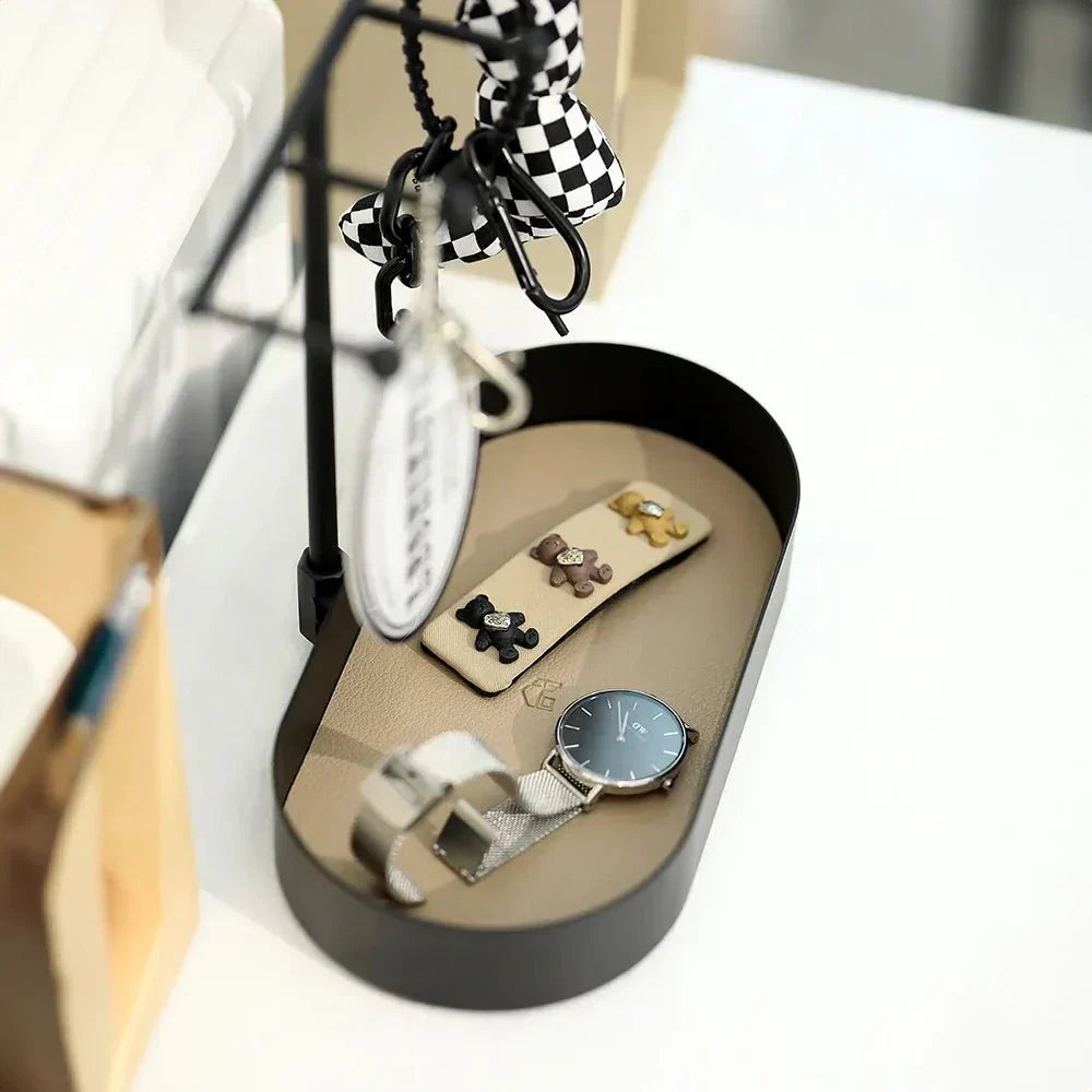 EleganceTray – Stilvolle dekorative Tabletts mit vertikalem Ständer und Haken