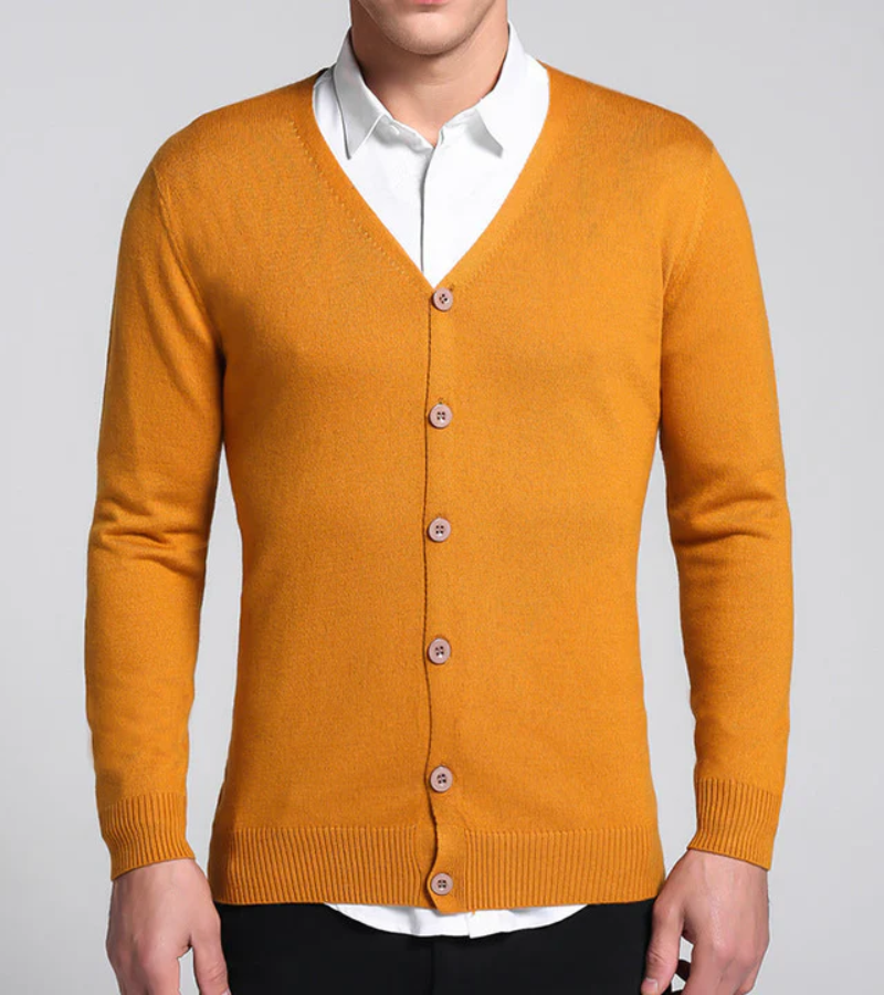 Hans - Strickjacke im Slim Fit mit V-Ausschnitt und Knöpfen